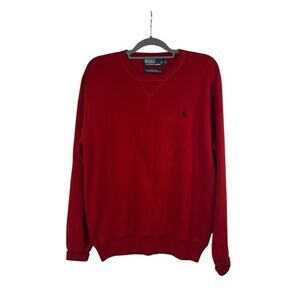 Polo Ralph Lauren men’s red cotton crewneck sweater size large‎ preppy classic